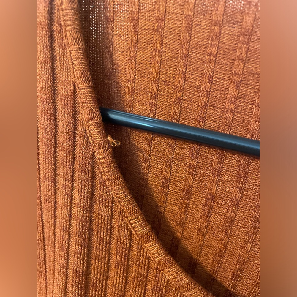 Round Neck Button Detail Ribbed Knit Sweater - Picture 6 of 8